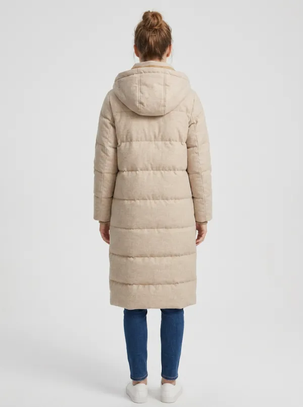 Soft-Layer Padded Long Hooded Coat