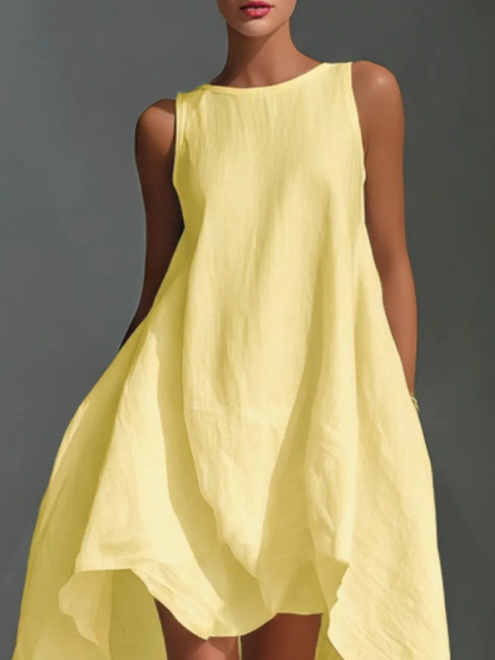 Gathered Detail Sleeveless Dress