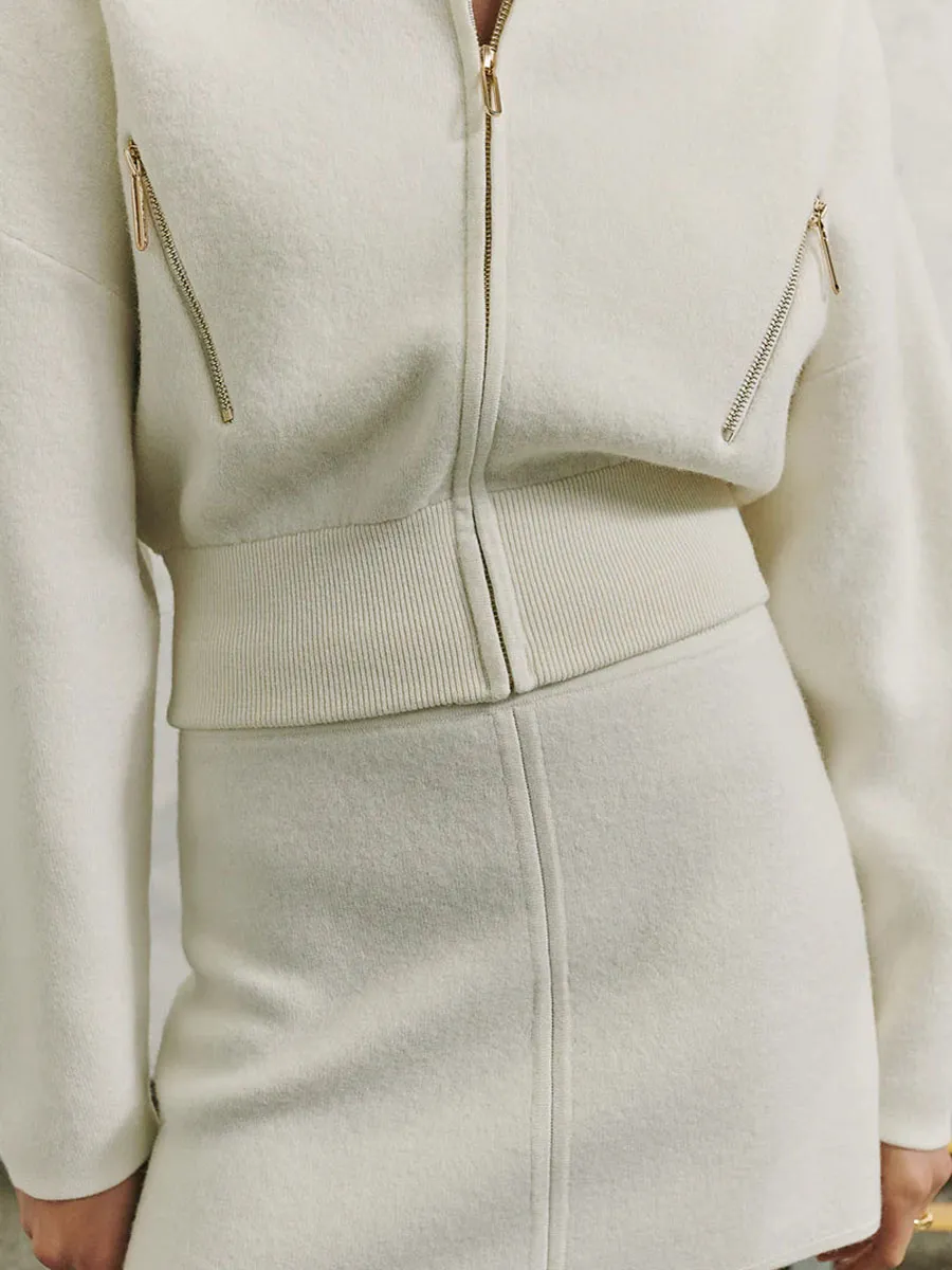 ZIP UP WOOL JACKET