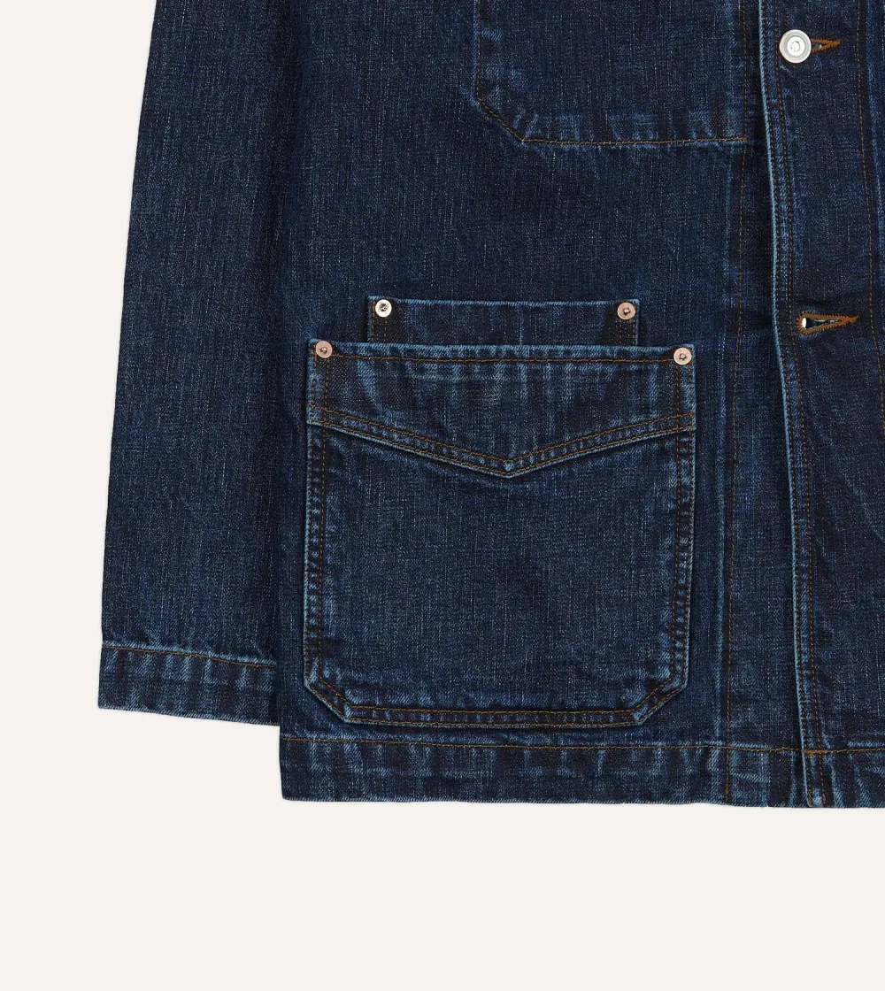Stone Wash Denim Button Front Jacket