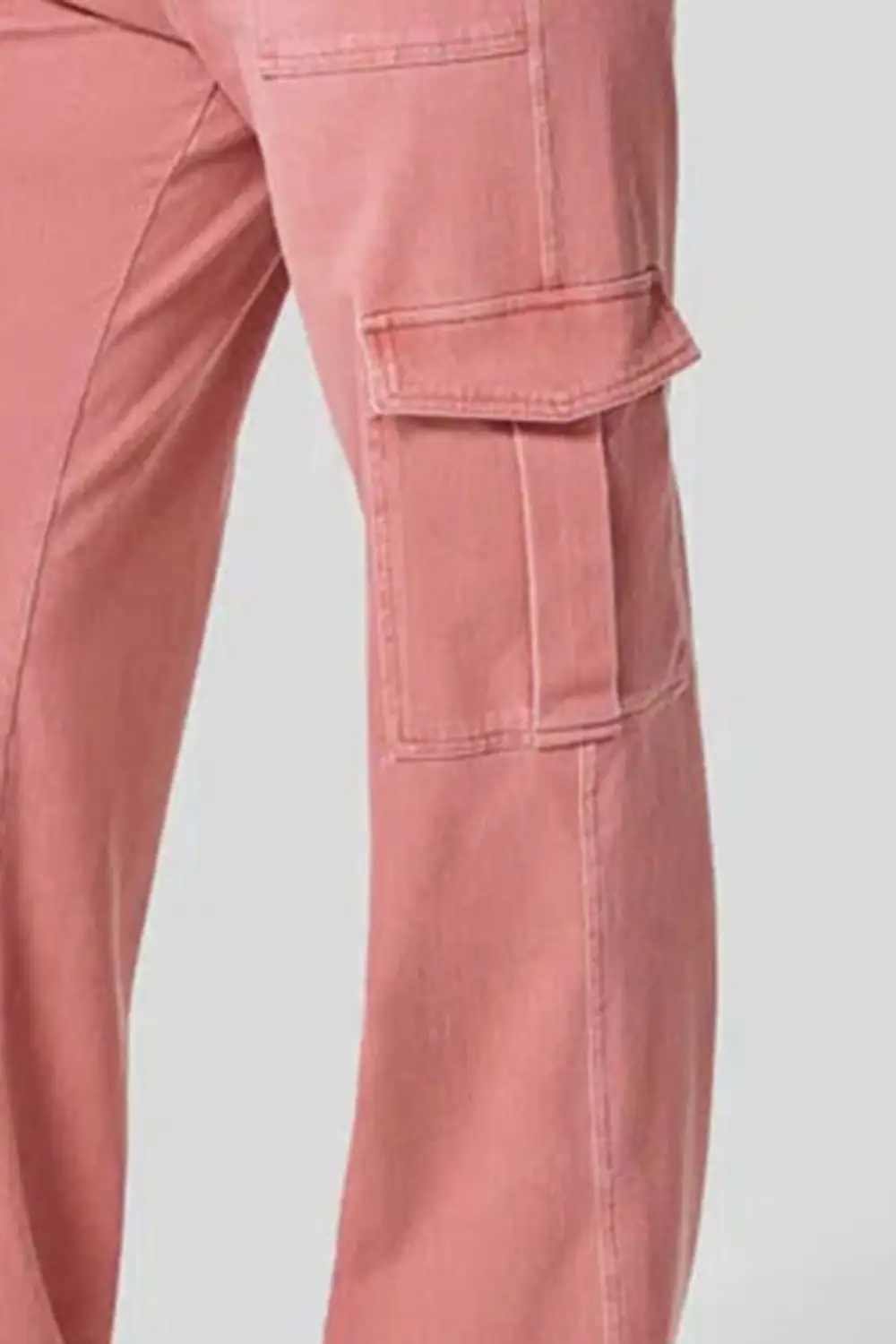 High Waist Straight Leg Cargo Denim Jeans
