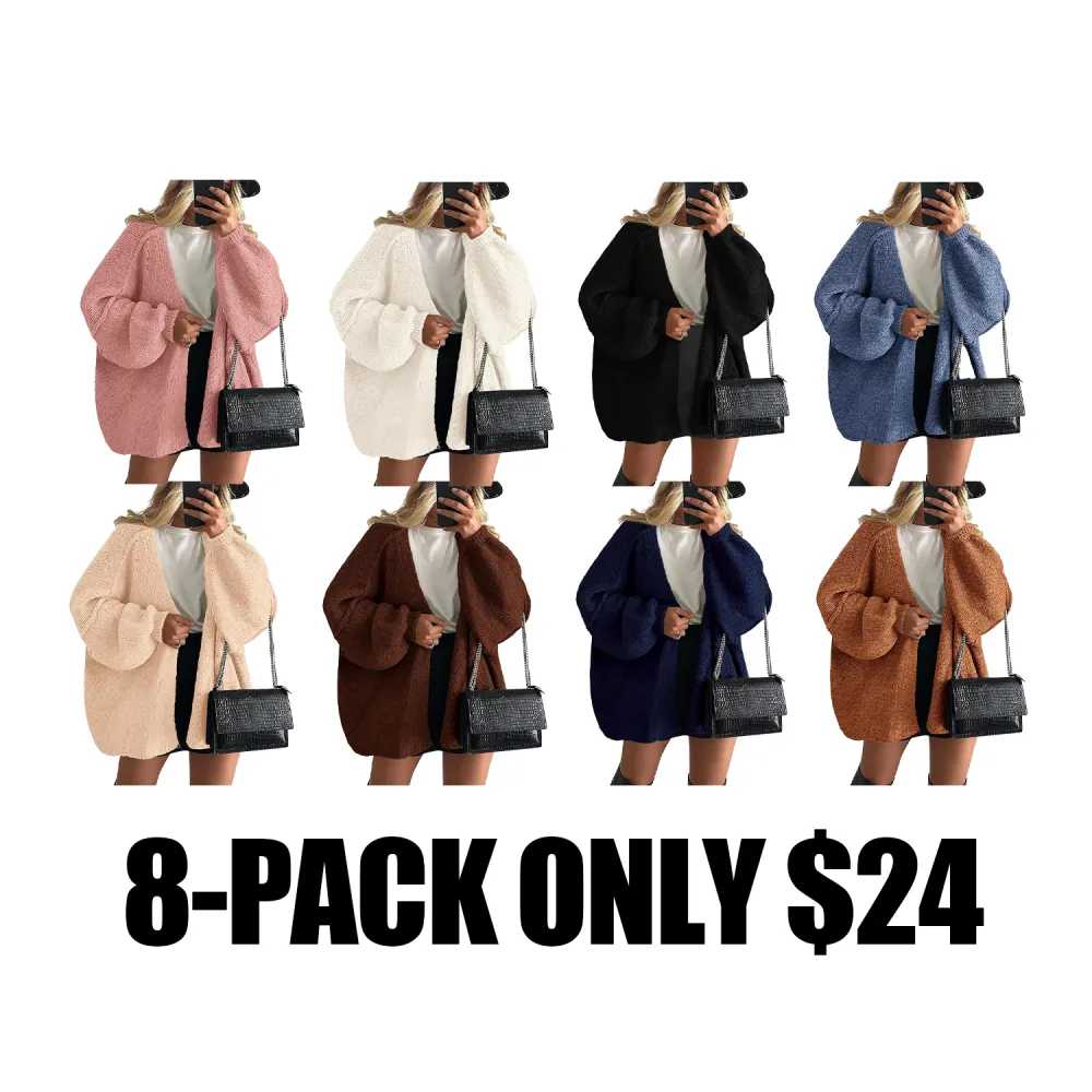 Womens Oversized Cardigan Sweaters 2025 Fall Long Lantern Sleeve Knit Open Front Lightweight Sweater Knitwear Womenswear