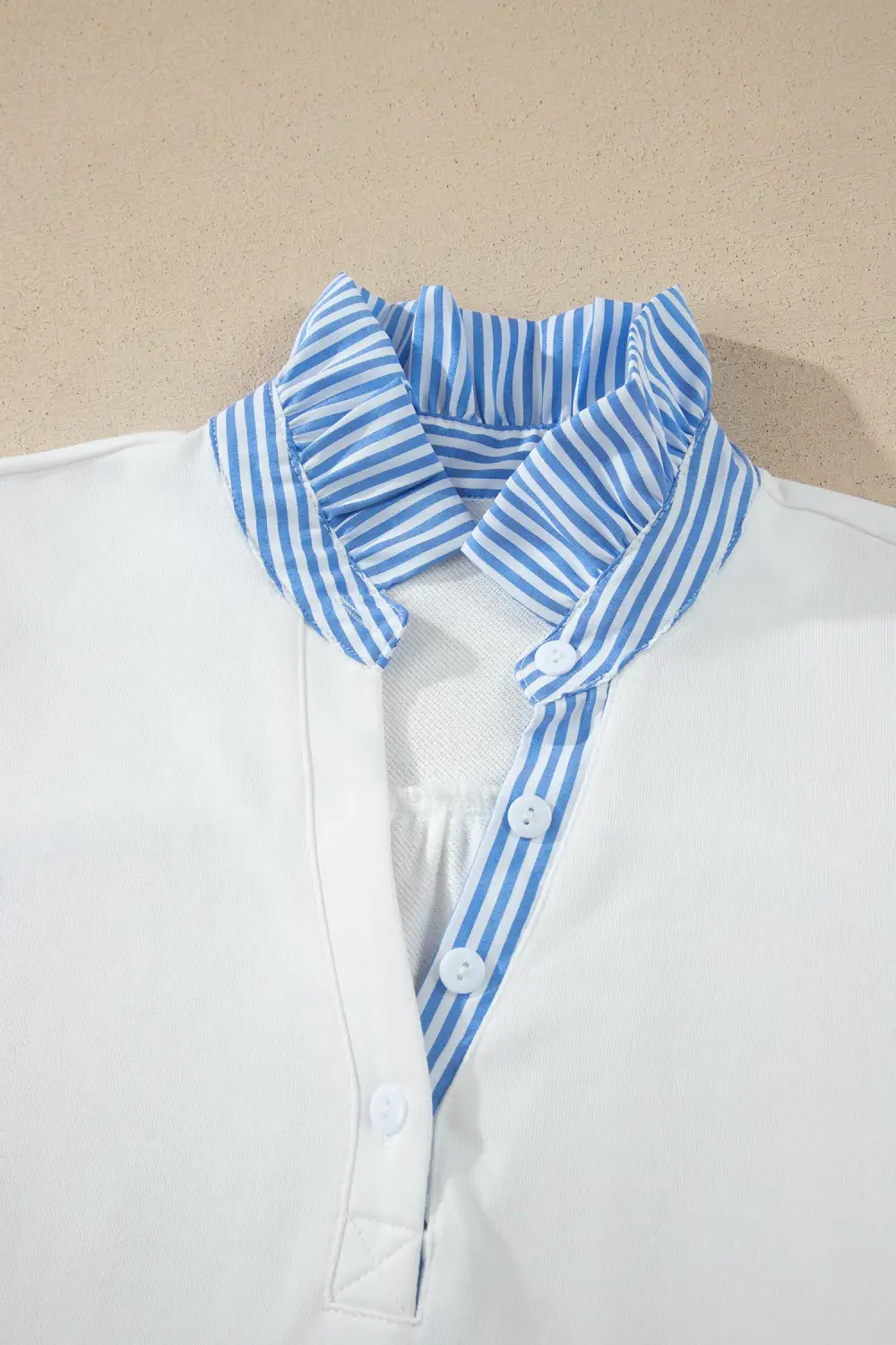 Striped Frilled Collared Blouse