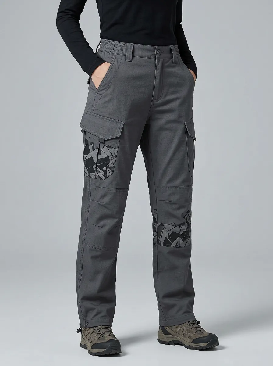 Tactical Outdoor Geometric Pattern Cargo Pants