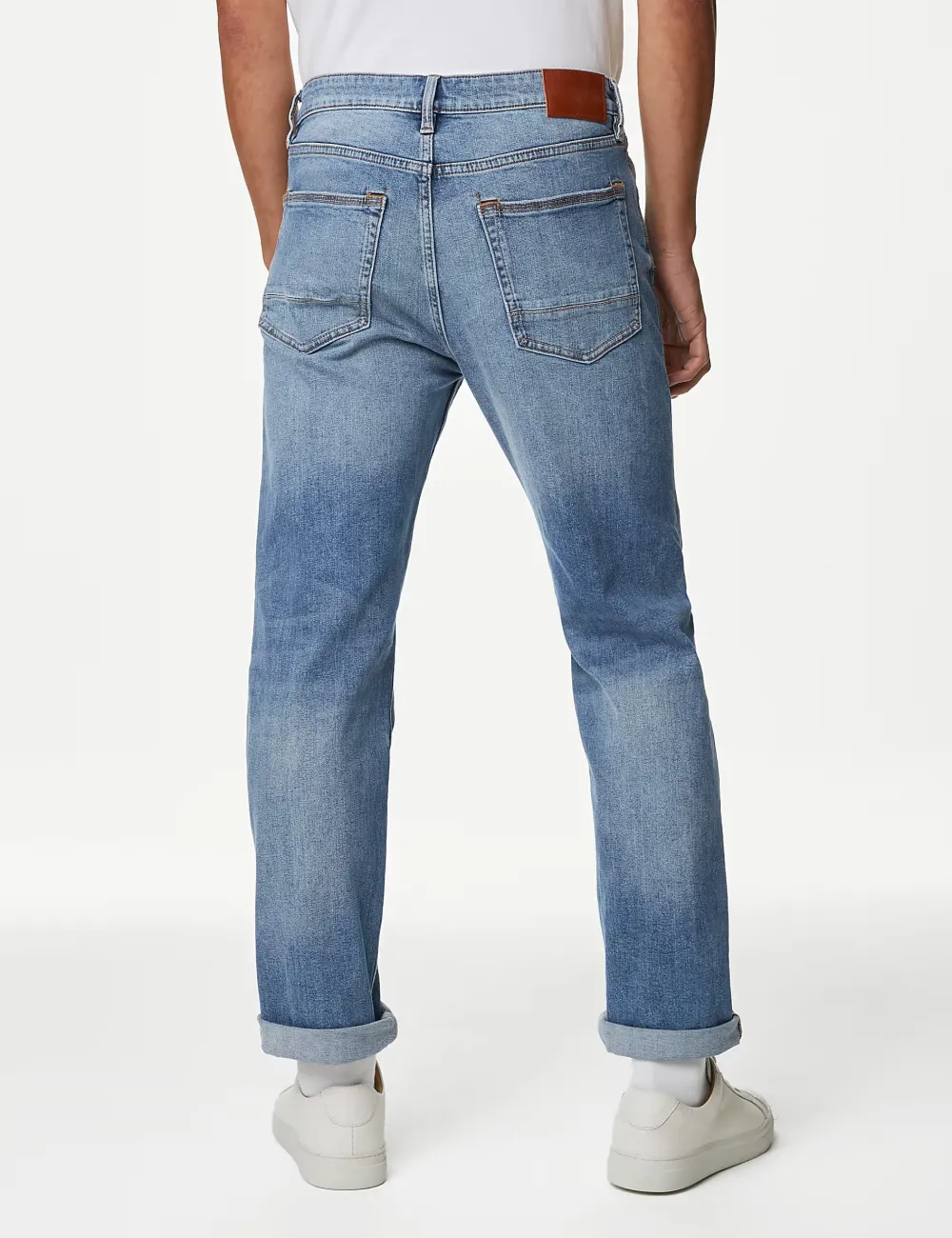 Men's Blue Loose Fit Stretch Denim Jeans