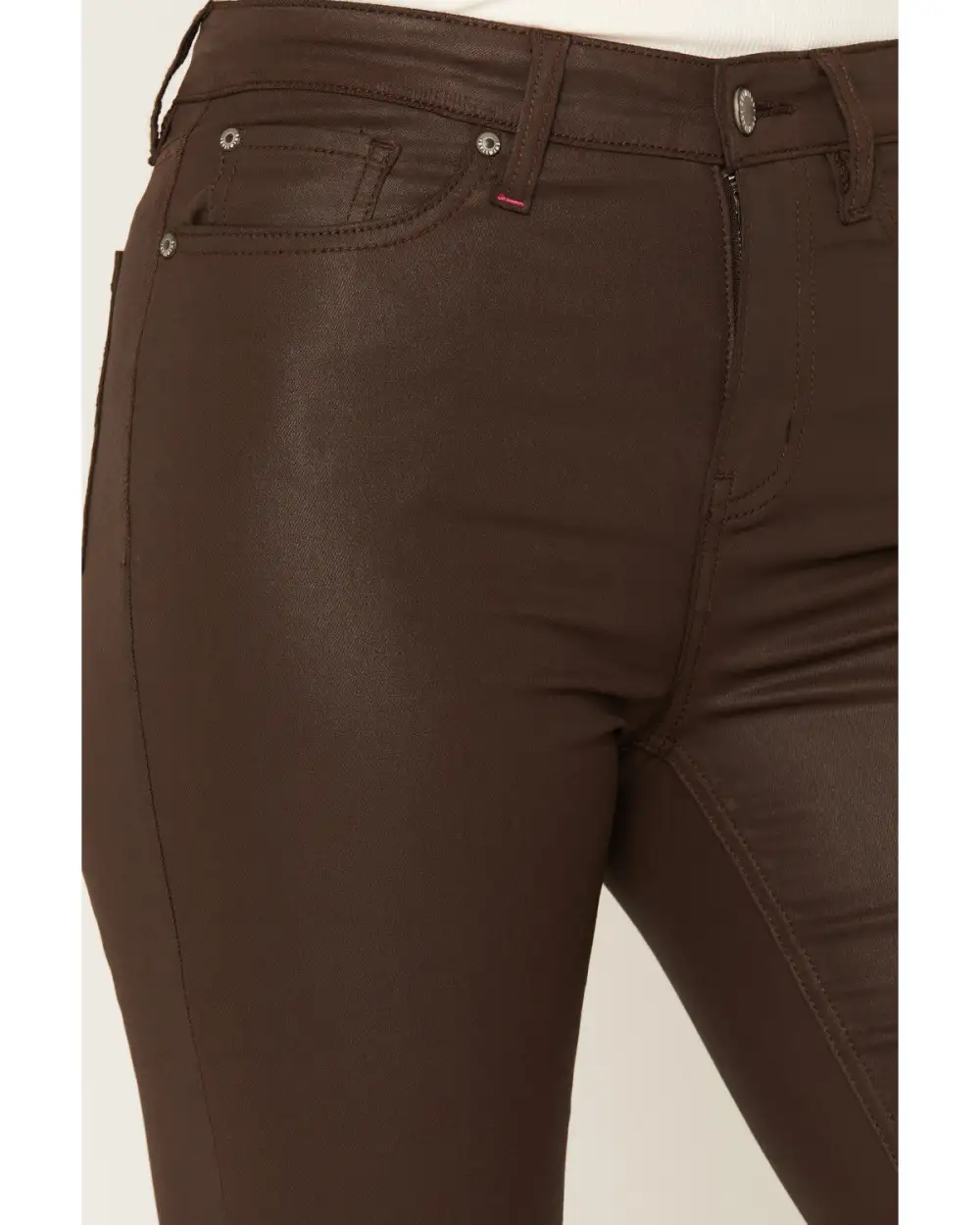 High Rise Bootcut Coated Jeans