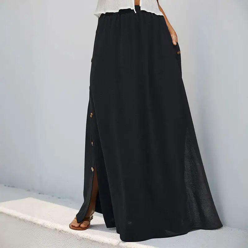 Women's Button-Detail Skirt