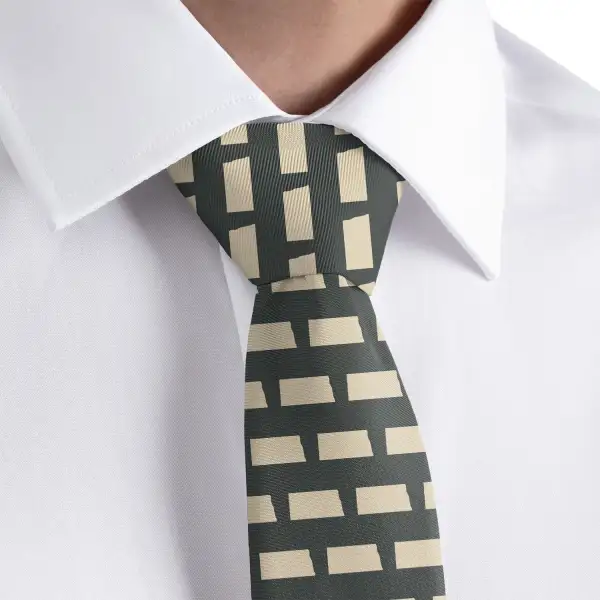 Modern Outline Emblem Arrangement Necktie
