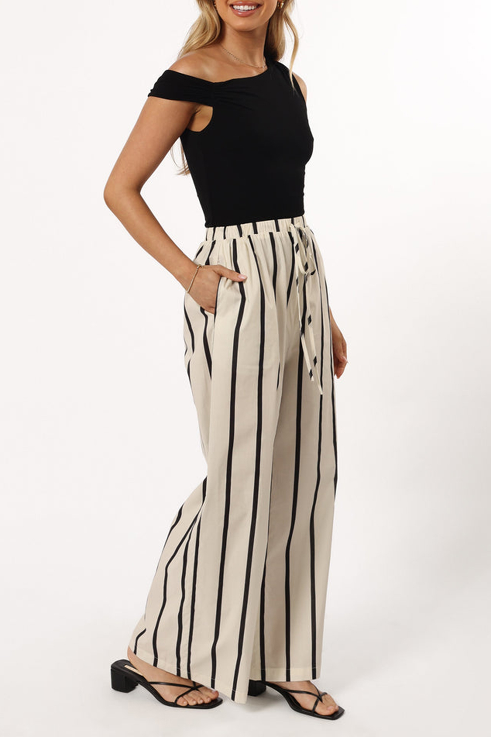 LEISURE CREAM STRIPE PANT