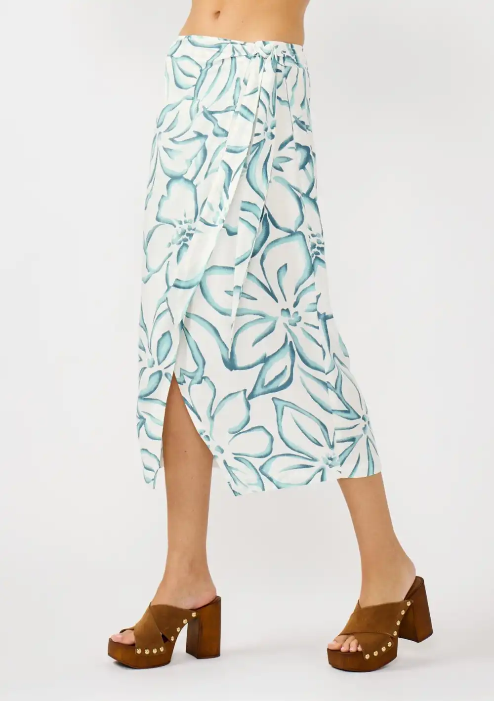 Asymmetric Tie Waist Skirt