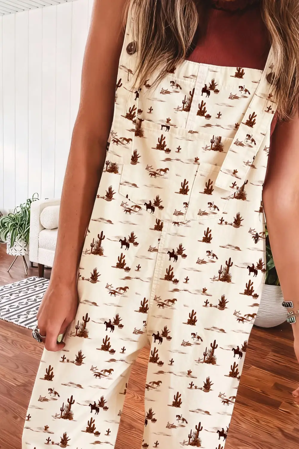 Western Printed Button Adjustable Straps Loose Accessory