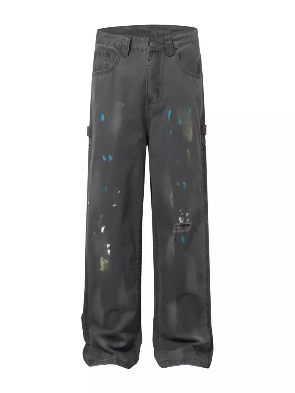 Refined Men's Paint Splatter Wide Leg Pants