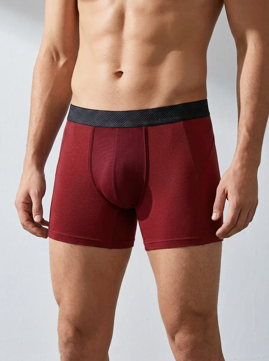 Men's Athletic Performance Blue Pouch Gray Boxer Briefs