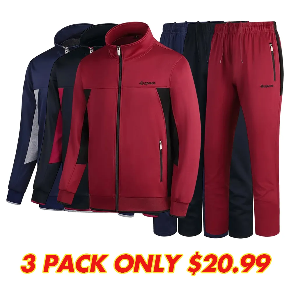 Men's Casual Athletic Tracksuit Long Sleeve Sweatsuit