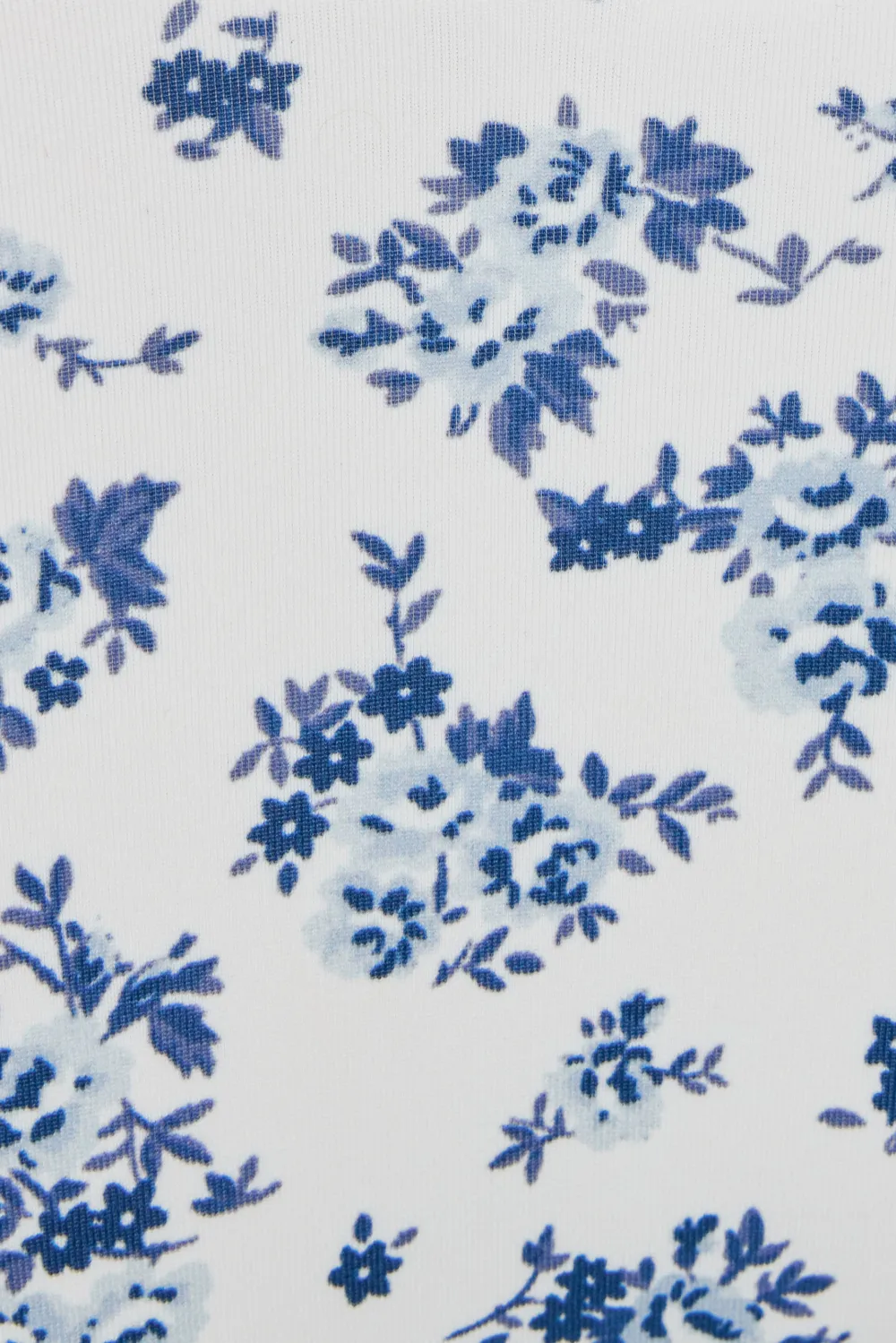 Ruched Tiny Bikini Bottom-Blue Floral