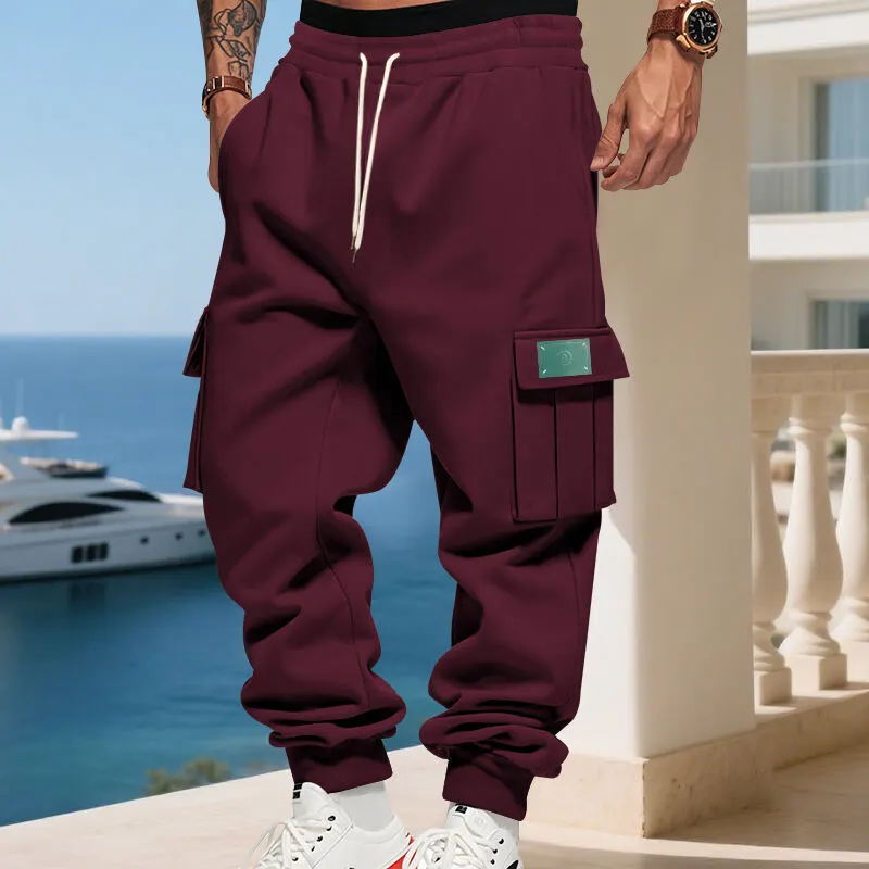 Men's Cargo Jogger Pants Waistband Utility Pockets Cargo Pants