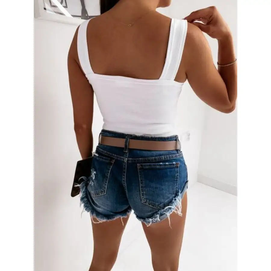 Wide-Strap Square-Neck Tank Top
