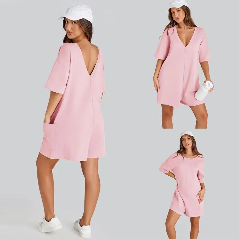 7PACK-Women'S Oversized Athletic Jumpsuit Casual Romper Overall
