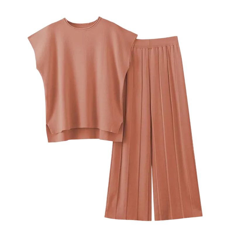 6PACK/9PACK-Knit Pullover Tops High Waisted Pants Outfits