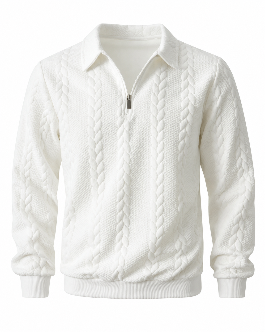 Men’s Outfits Knitted Polo Neck Long Sleeve Fitted Knitwear Sweatshirt for Daily Wear, Casual Basic Knitwear, Old Money Zipper Half Button Design, Casual Versatile Sweater Pullover, Essential for Man’s Wardrobe
