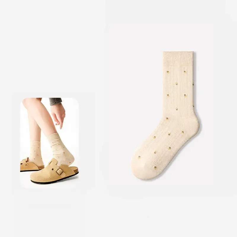 Dainty Floral Ribbed Crew Socks