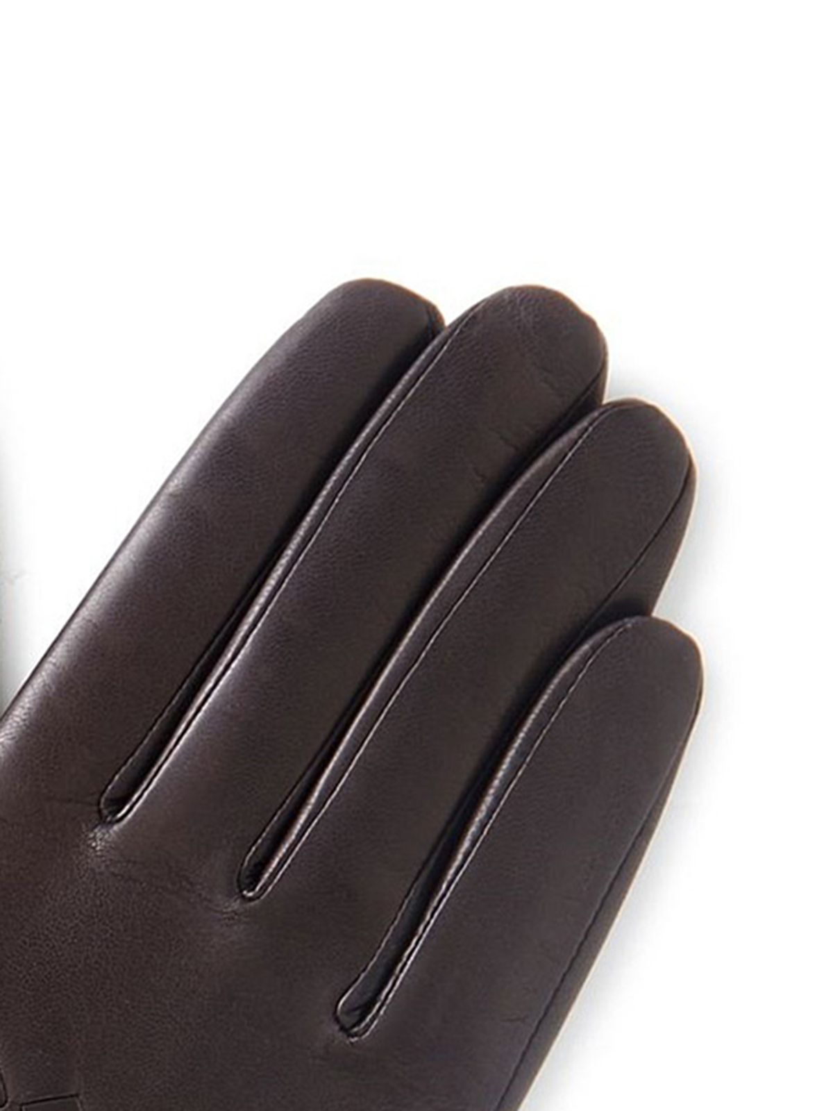 Diamond-Patterned Leather Gloves