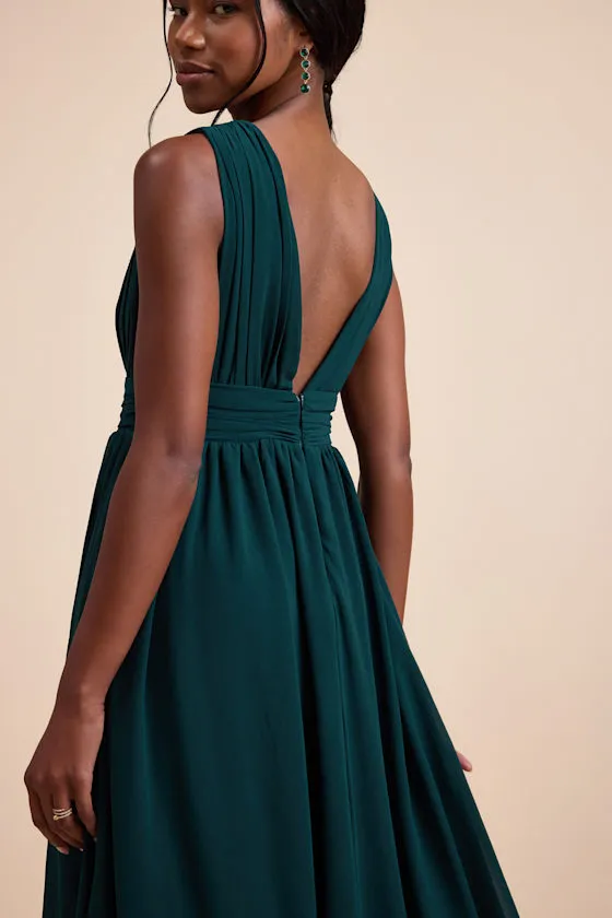 Heavenly Hues Dark Blue Floral Maxi Dress