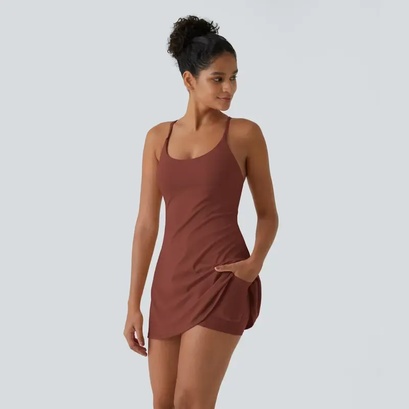 Backless Suede Sports Dress