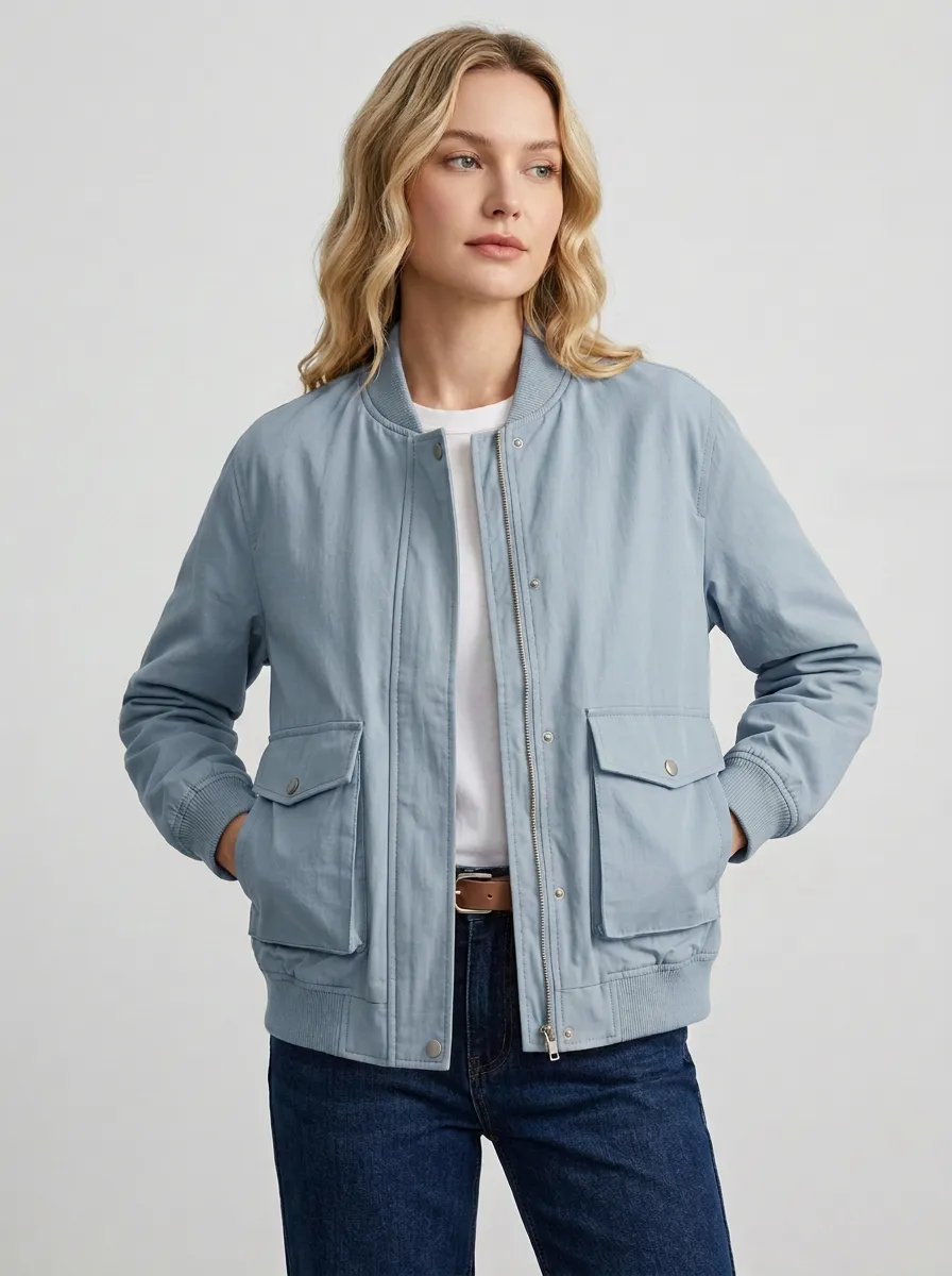 Bomber Zip-Front Women's Casual Jacket
