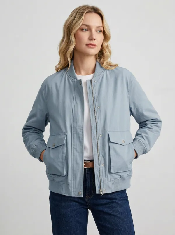 Bomber Zip-Front Women's Casual Jacket