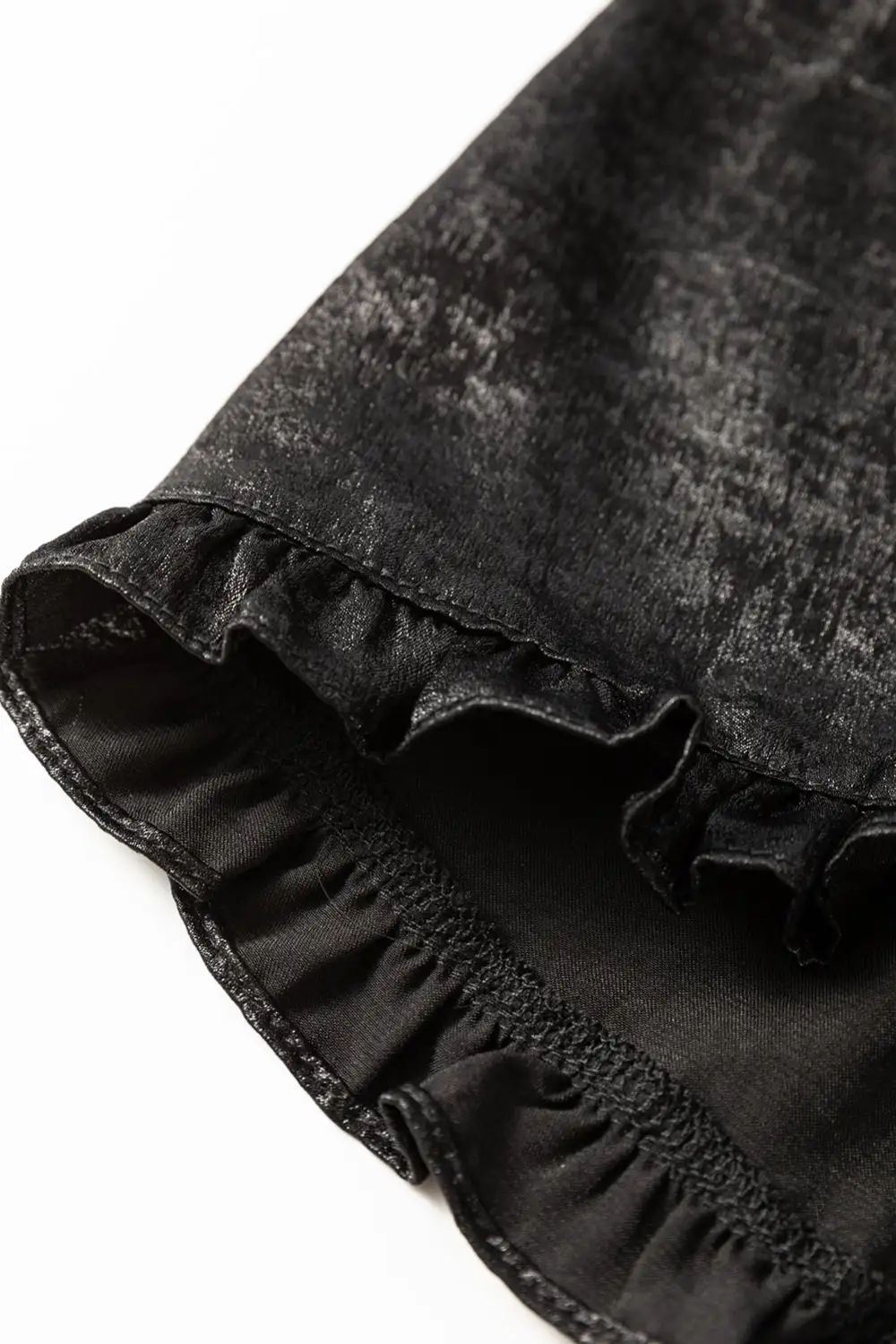 Layered Velvet Frilled Puff Sleeve Blouse