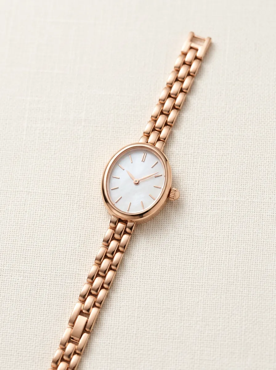 Rose Gold Oval Mother-of-pearl Watch