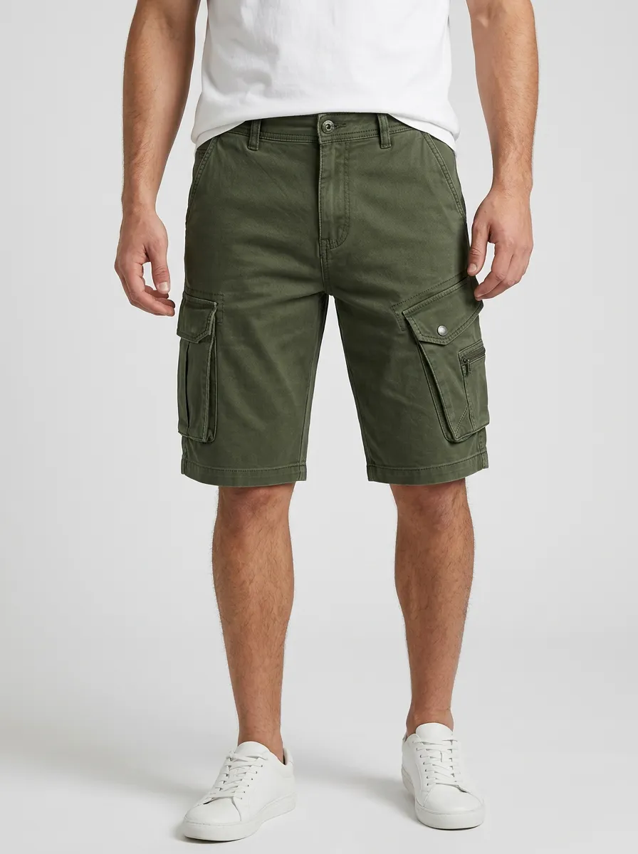 Men's Rugged Cargo Shorts with Multi Pocket Storage for Outdoor Days