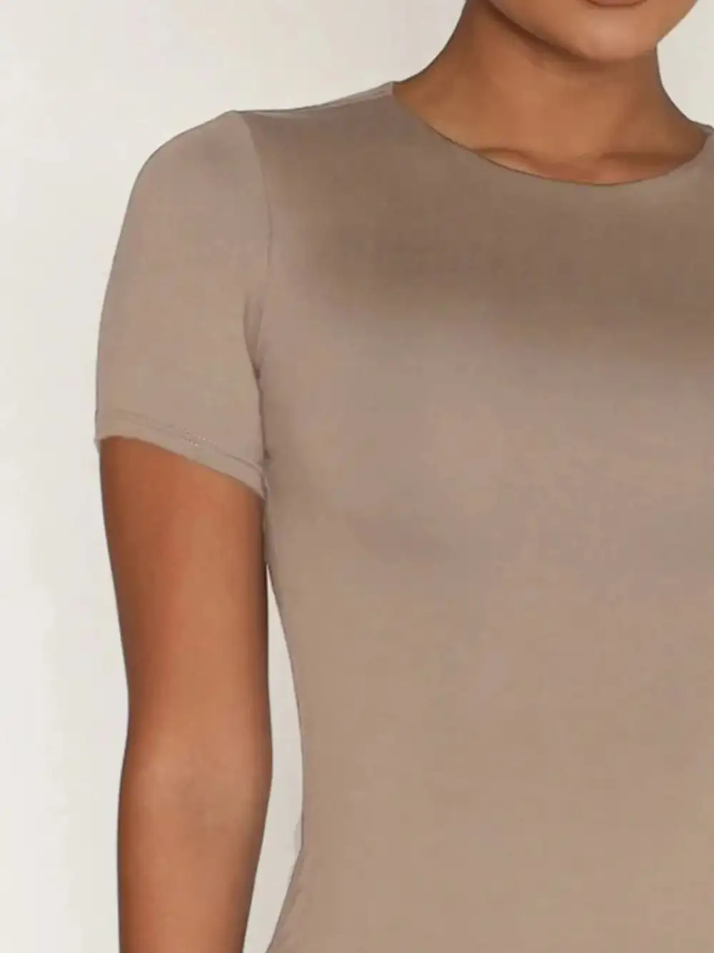 Round Neck Short Sleeve Top Set Swim Cover Up