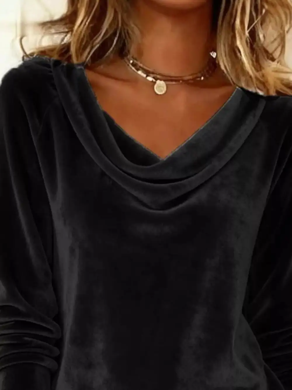 Velvet Long Sleeve Top