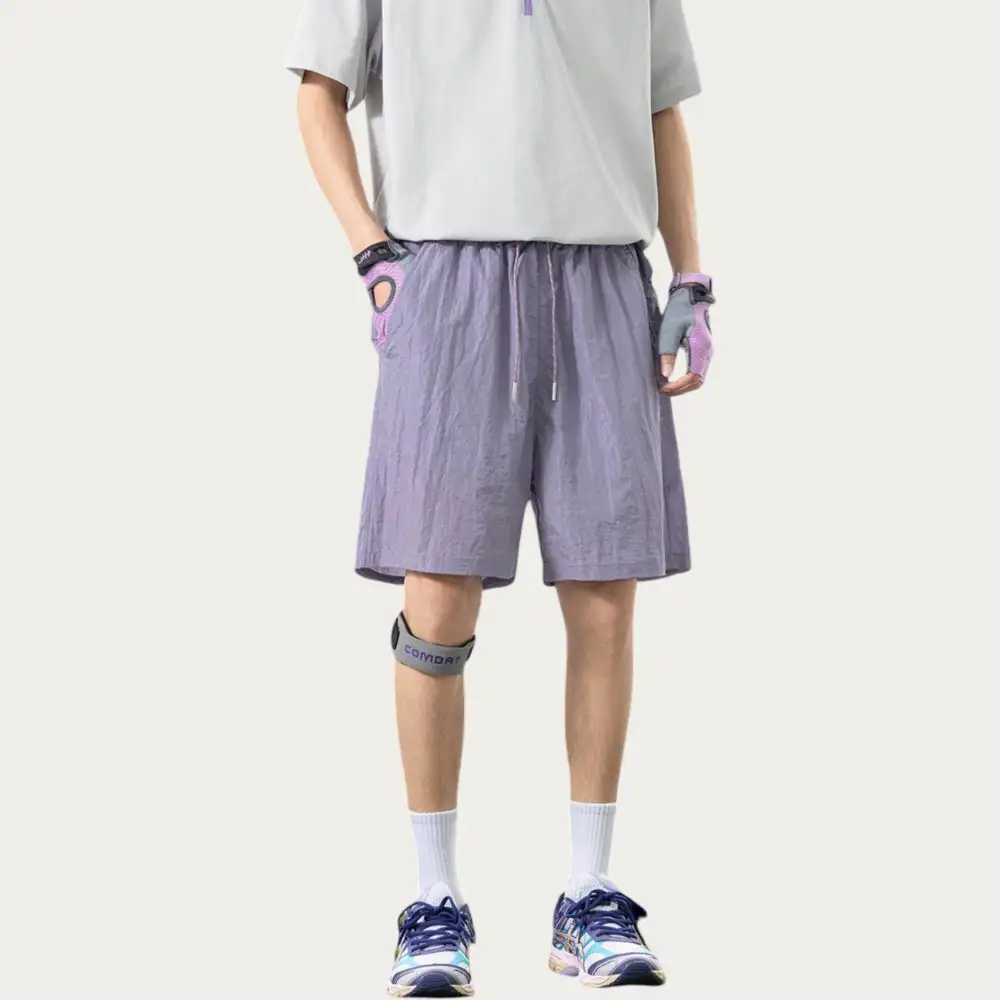 Drawstring Side-Pocket Lightweight Men's Athletic Shorts