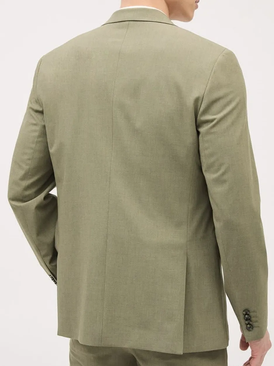 Khaki Tailored-Fit Suit Blazer