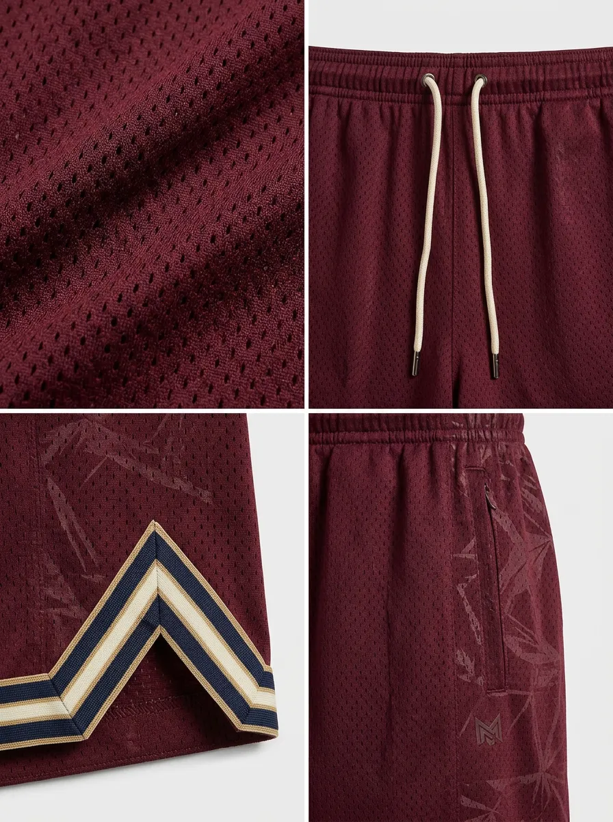 Active Geometric Pattern Look Men's Basketball Shorts