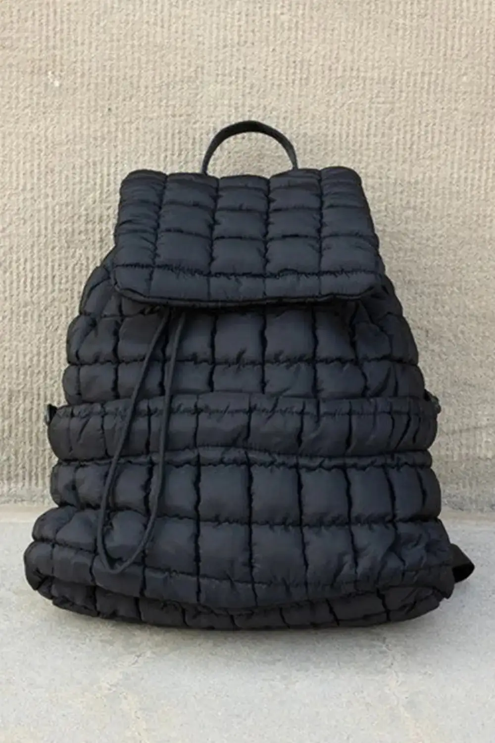 Quilted Puffer Flap Backpack