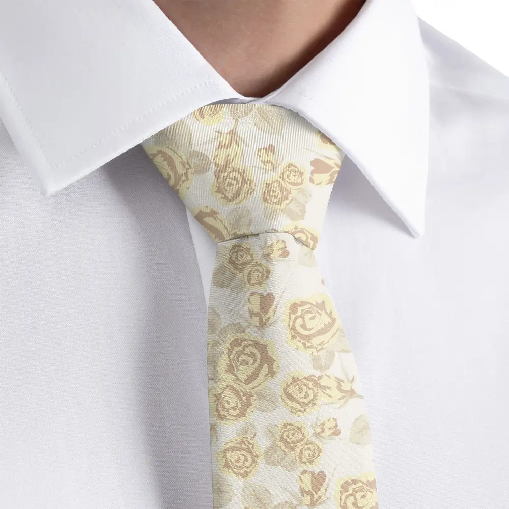 Rose Floral Pattern Necktie