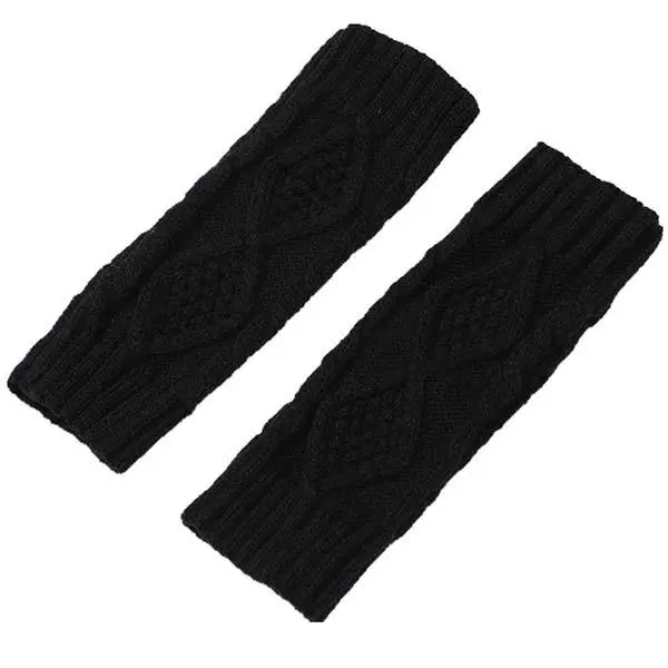 Knitted Wool Warm Half Finger Mitts 80899494C