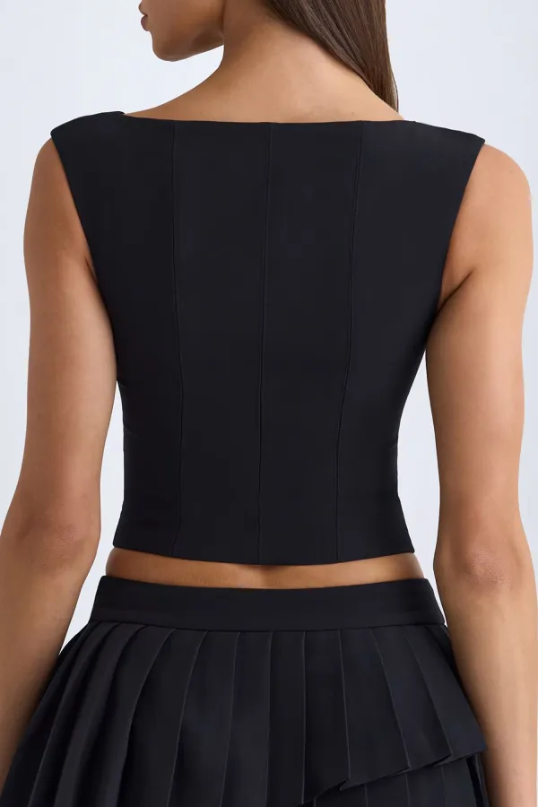 Slim Sleeveless Deep V Top For Women