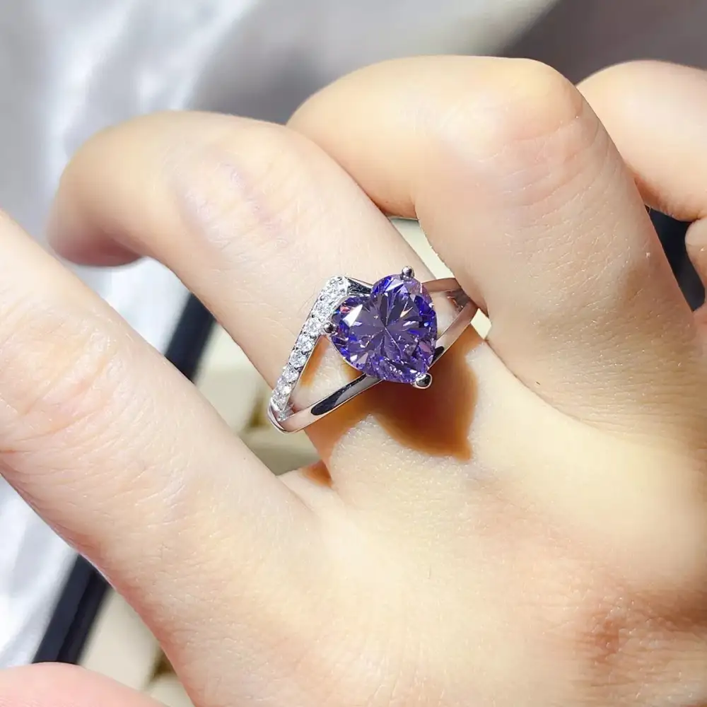 Classic Glow Sterling Silver Moissanite Ring