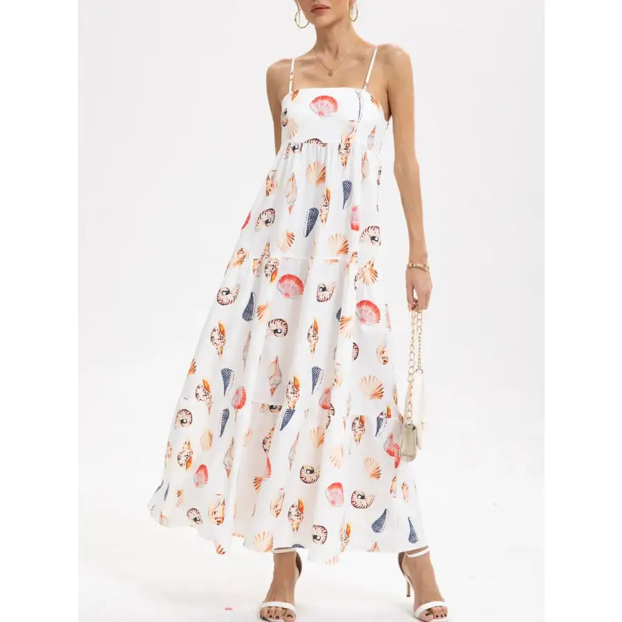 Relaxed Printed Square Neck Cami Maxi Dress