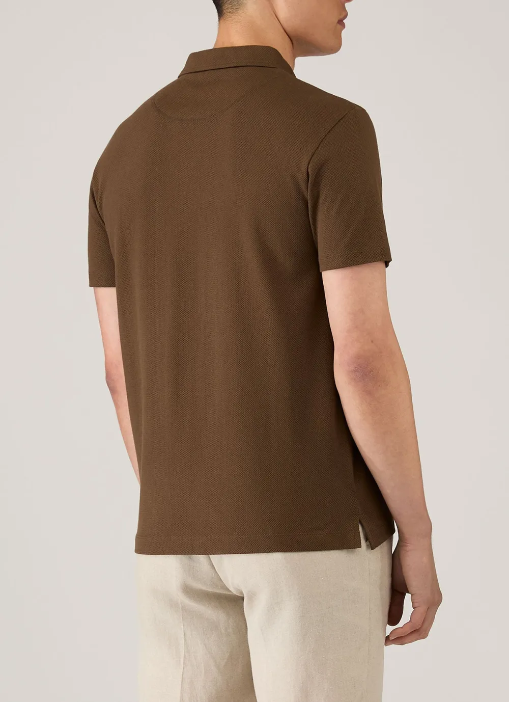 Streamlined Weekend Slim Fit Mesh Cotton Short Sleeve Polo Shirt