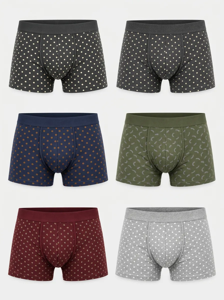 Men's Mason Polka Dot Dot Boxer Briefs 6-Pack