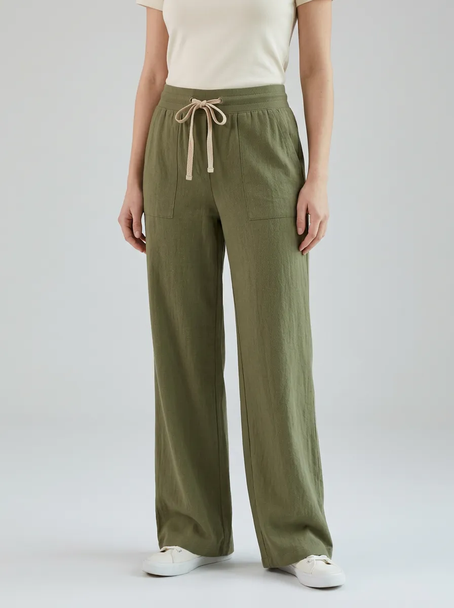 Women's Classic Heritage Inspired Casual Adjustable Drawstring Waist Pants