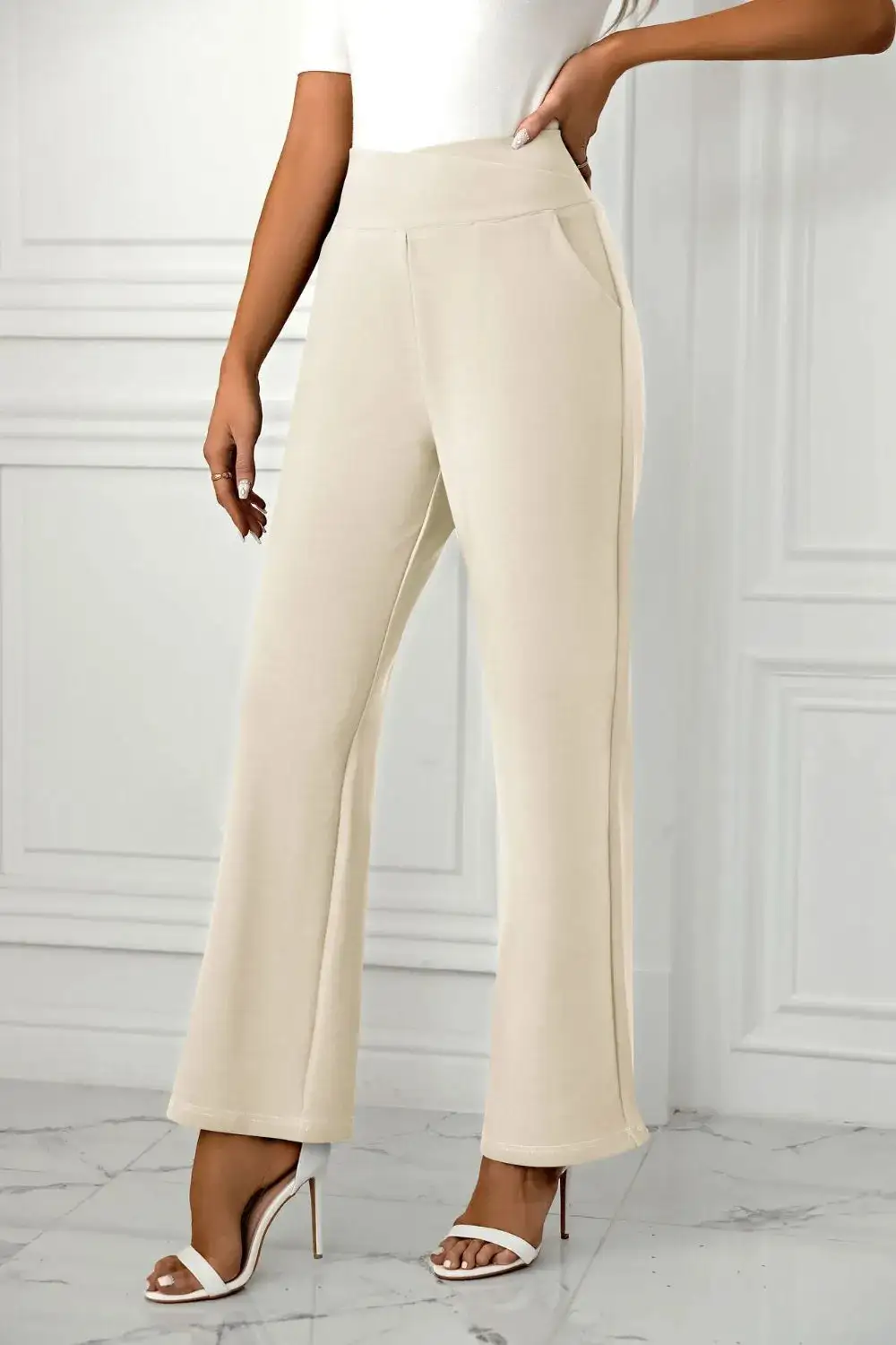 Flowy High Waist Straight Leg Pants