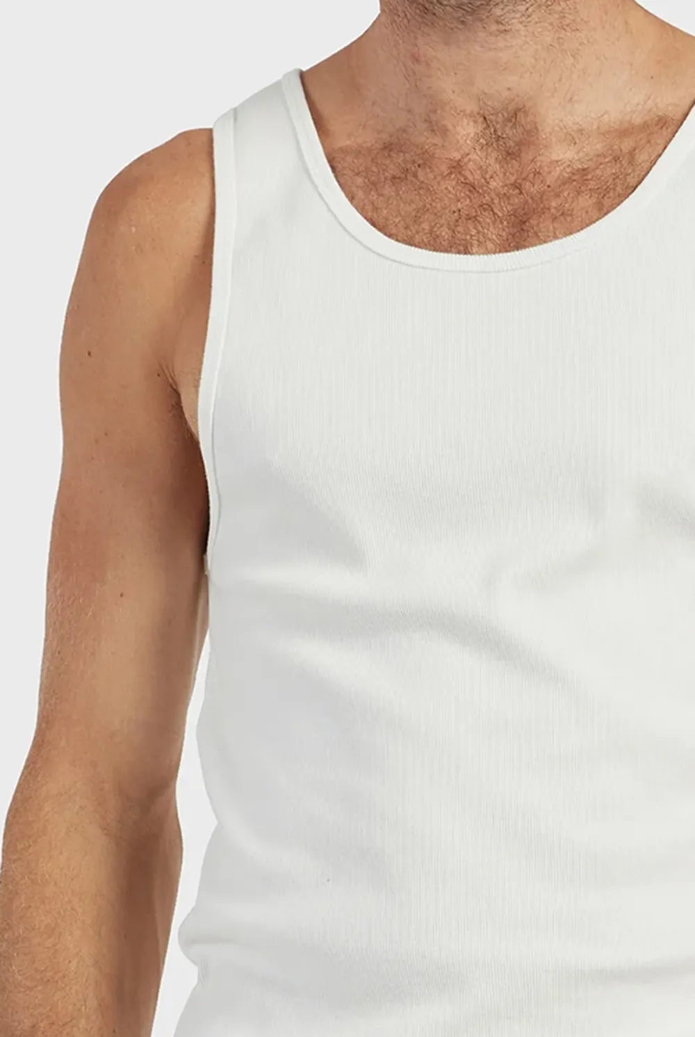 Sleeveless Crew Neck Ribbed Tee