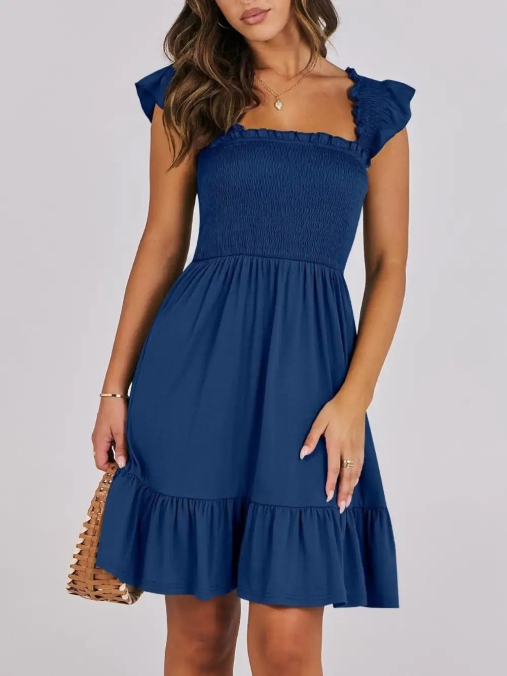 Ruffle Smocked Mini Dress
